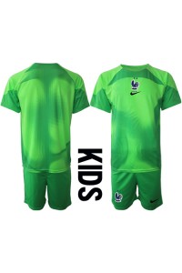 Frankrijk Doelman Babytruitje Uit tenue Kind WK 2022 Korte Mouw (+ Korte broeken)